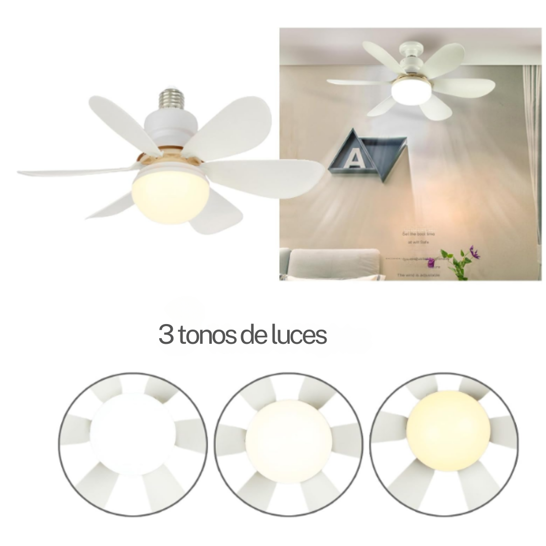 Ventilador con ampolleta Led